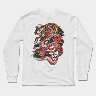 Snake and Rose Long Sleeve T-Shirt